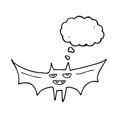 thought bubble cartoon halloween bat