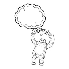 thought bubble cartoon robot