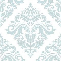 Oriental vector classic light blue ornament. Seamless abstract background
