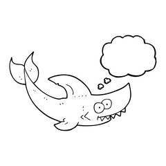 thought bubble cartoon shark