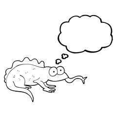 thought bubble cartoon lizard