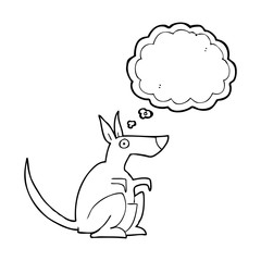 thought bubble cartoon kangaroo