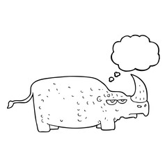 thought bubble cartoon rhino