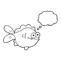 thought bubble cartoon fish