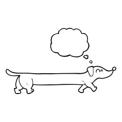 thought bubble cartoon dachshund