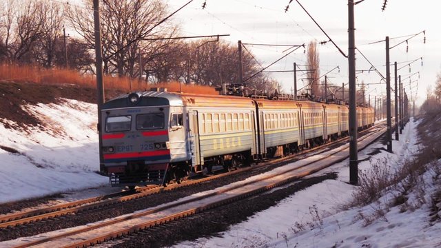 Winter road of Train