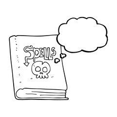 thought bubble cartoon spell book