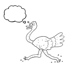 thought bubble cartoon ostrich