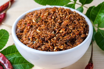 chili paste thai food ,made from grilled fish