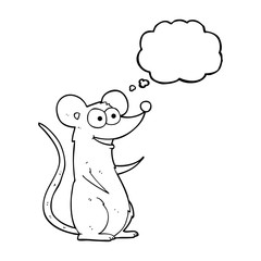 thought bubble cartoon happy mouse