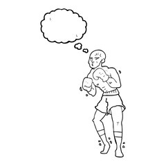 Fototapeta premium thought bubble cartoon boxer