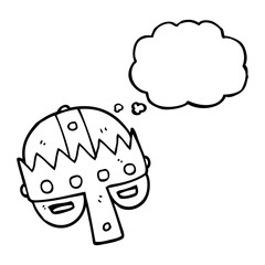 thought bubble cartoon medieval helmet