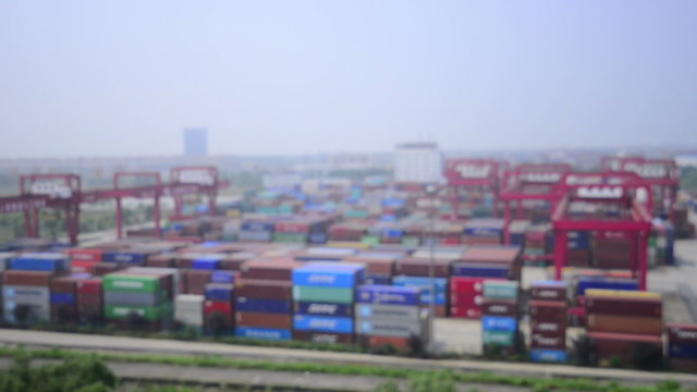 Busy container port