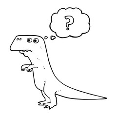 thought bubble cartoon confused dinosaur
