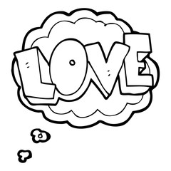 thought bubble cartoon love symbol