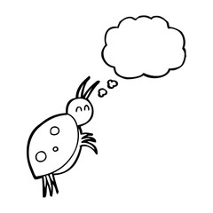 thought bubble cartoon ladybug