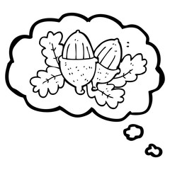 thought bubble cartoon acorns