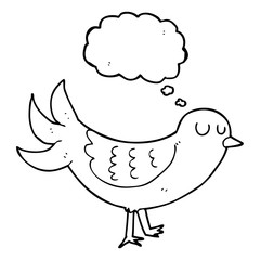 thought bubble cartoon bird