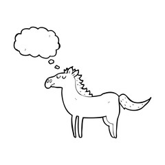 Fototapeta premium thought bubble cartoon horse