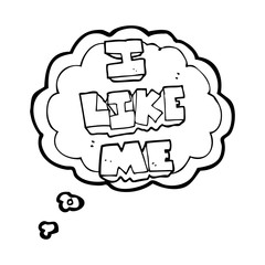 thought bubble cartoon i like me symbol