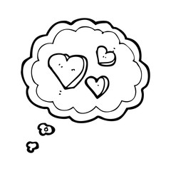 thought bubble cartoon hearts