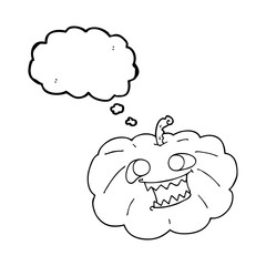 thought bubble cartoon halloween pumpkin