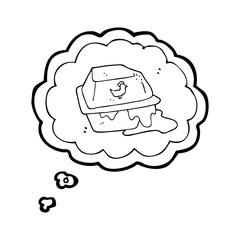 thought bubble cartoon greasy takeout