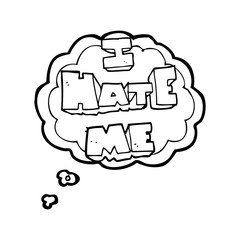 I hate me thought bubble cartoon symbol