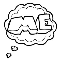 thought bubble cartoon ME symbol