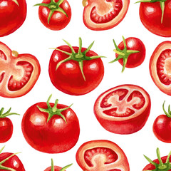 Seamless pattern with tomatoes