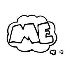 thought bubble cartoon ME symbol