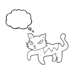 thought bubble cartoon cat