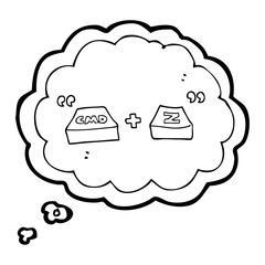 thought bubble cartoon command Z function