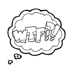 thought bubble cartoon WTF symbol