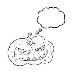 thought bubble cartoon halloween pumpkin