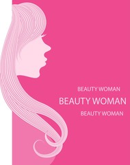 vector drawing of a beautiful woman with long hair can be used as business cards and advertising and invitation and gift card