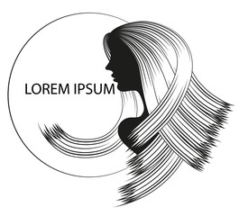 vector drawing of a beautiful woman with long hair can be used as business cards and advertising and invitation and gift card