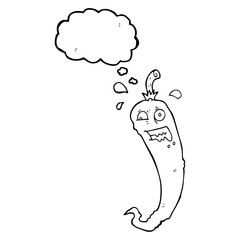 hot chilli pepper thought bubble cartoon