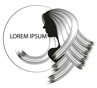 vector drawing of a beautiful woman with long hair can be used as business cards and advertising and invitation and gift card