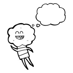 thought bubble cartoon cute cloud head creature