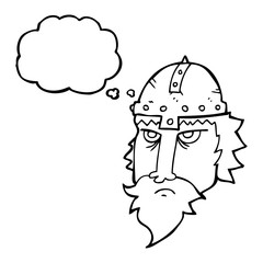 thought bubble cartoon viking warrior