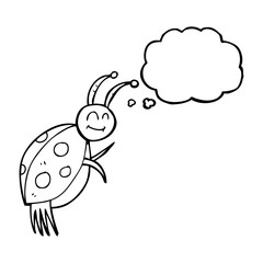 thought bubble cartoon ladybug