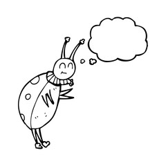 thought bubble cartoon ladybug