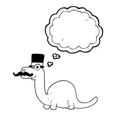 thought bubble cartoon posh dinosaur
