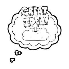 thought bubble cartoon upload to the cloud