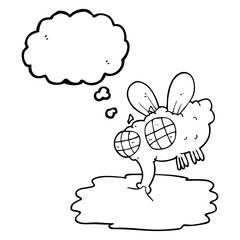 thought bubble cartoon gross fly