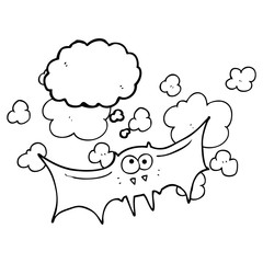 thought bubble cartoon vampire bat