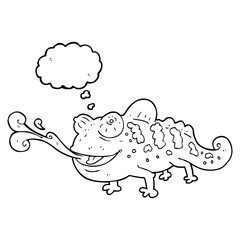 thought bubble cartoon chameleon