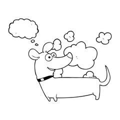 thought bubble cartoon happy dog