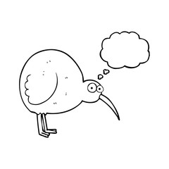 thought bubble cartoon kiwi bird